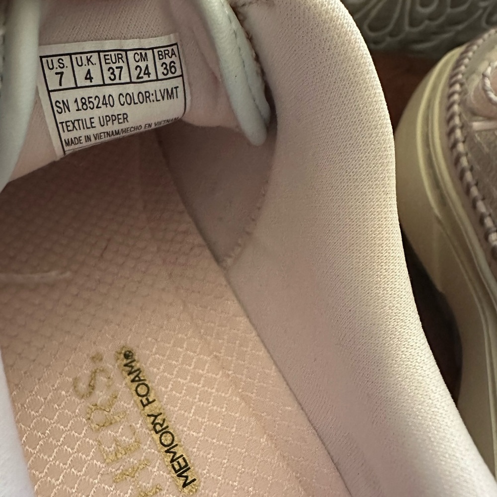 Skechers Women's Light Blue and Cream Sneakers - Picture 7 of 8
